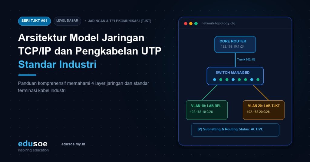 Arsitektur Model Jaringan TCP/IP dan Pengkabelan UTP Standar Industri