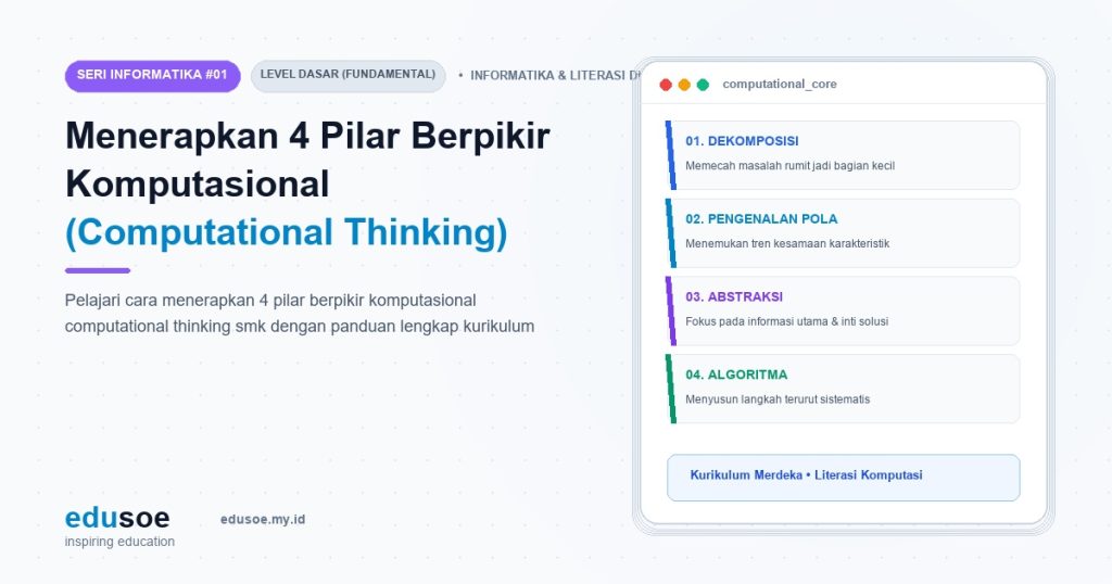 Menerapkan 4 Pilar Berpikir Komputasional (Computational Thinking) dalam Pemecahan Masalah Sehari-hari [Seri INFORMATIKA #1]