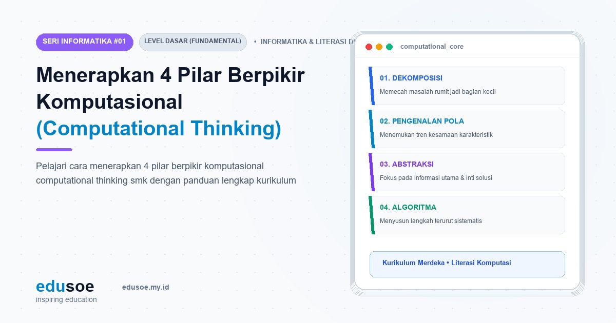 Menerapkan 4 Pilar Berpikir Komputasional (Computational Thinking) dalam Pemecahan Masalah Sehari-hari [Seri INFORMATIKA #1]