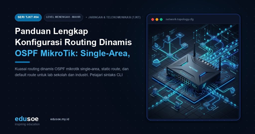 Panduan Lengkap Konfigurasi Routing Dinamis OSPF MikroTik: Single-Area, Static, dan Default Route [Seri TJKT #4]