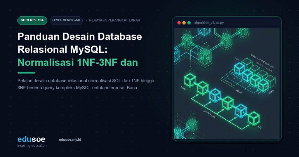 Panduan Desain Database Relasional MySQL: Normalisasi 1NF-3NF dan Query SQL Kompleks [Seri RPL #4]